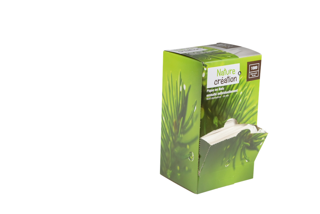 [AL-000031] Pique bois 2 pointes (emballage individuel) - 12x1000pcs