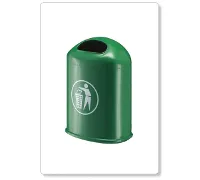 [B20-04] Poubelle plastique d'extérieur (murale) - anthracite - 50lit