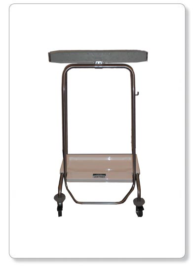 [B25-31] Chariot porte-sac simple en Inox à pédale avec couvercle blanc
