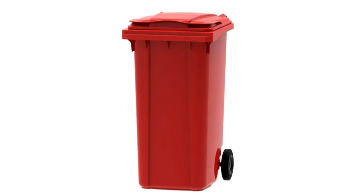 [B44-03R] Conteneur mobile en plastique - rouge - 240lit (H: 107,9cm)