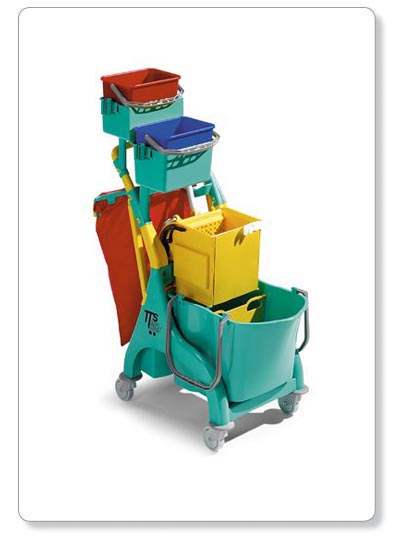 [C01-10] NICK PLUS 60 - chariot avec seau de lavage - vert - 28lit