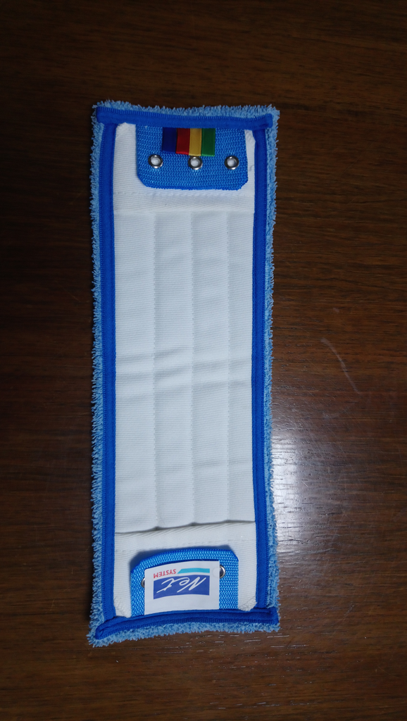 [C02-24P] Mop en microfibre bleu - flaps et poches - 46x16cm