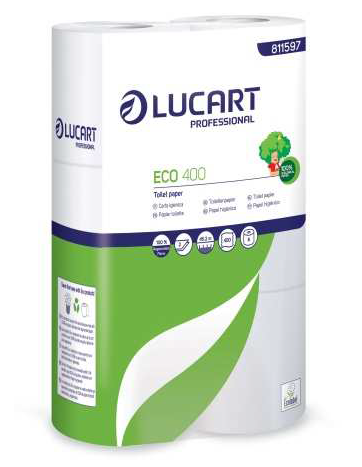 [D01-11LU] LUCART ECO 400 - papier WC 400c - recyclé blanc - 30rlx - 2plis