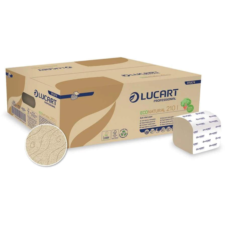 [D04-01LUA] LUCART ECONATURAL 210 I - papier WC Bulk - havane - 8400pcs - 2pli