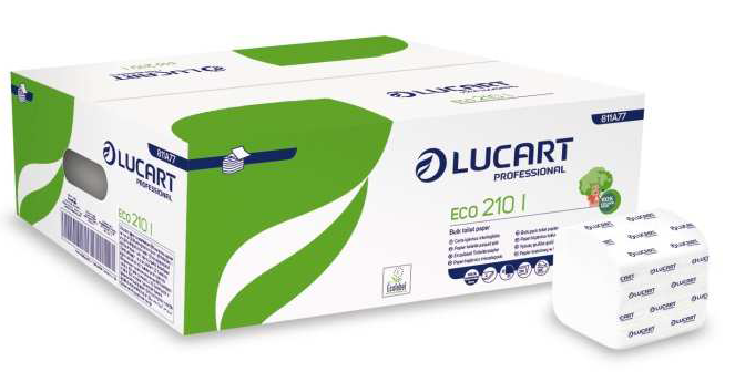 [D04-03LU] LUCART ECO 210 I - papier WC Bulk - blanc rec - 8400pcs - 2plis