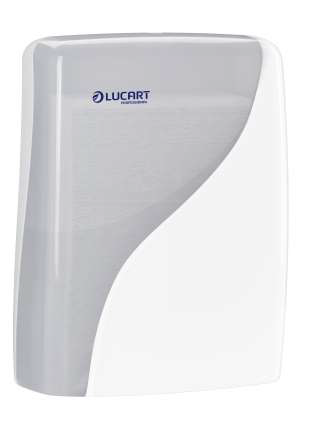 [D05-00LU] LUCART - distrib. papier essuie-mains ZZ & Interfold - blanc/trans