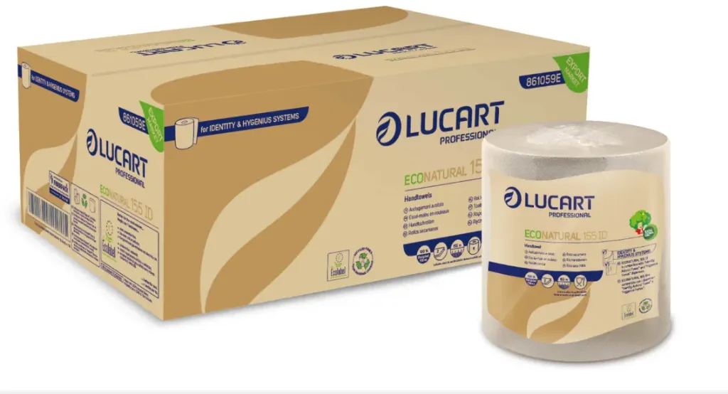 [D06-12LUA] LUCART ID ECONATURAL - essuie-mains en rouleaux - 6x155m - 2plis