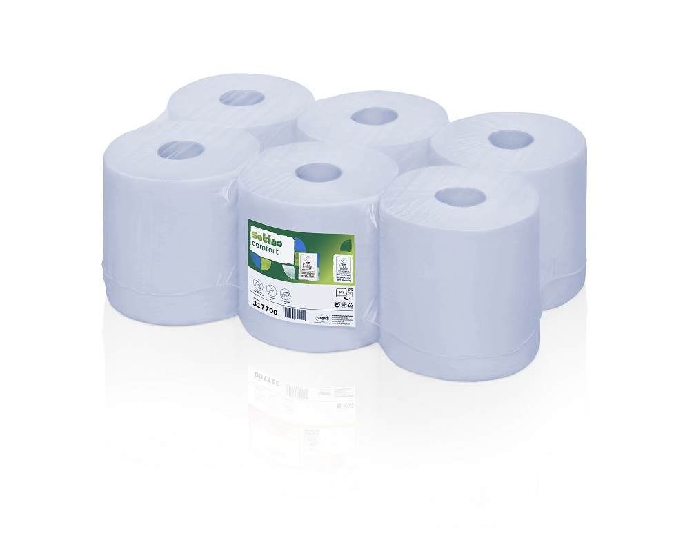 [D11-12WD] Rouleaux Midi (feuille à feuille) - recyclé bleu - 6x150m - 2plis
