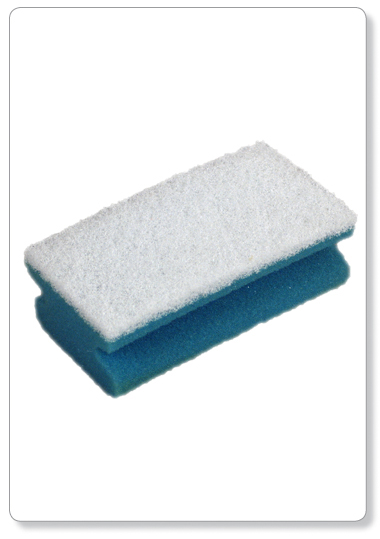 [E03-01] Eponge à poignée bleue/blanche - 14x7x4,4cm