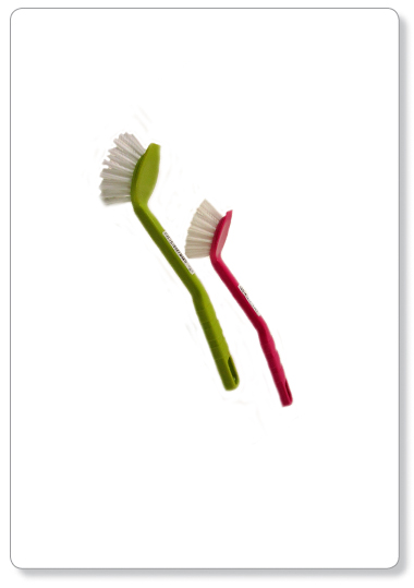 [E08-02] Brosse vaisselle ronde en plastique-polypropylène