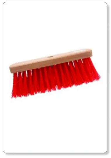 [E12-01] Balai de rue ménager - PVC rouge - 30cm