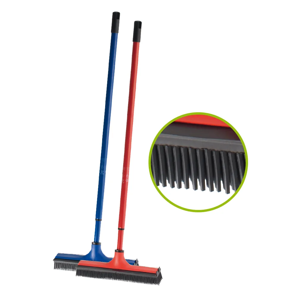 [E12-91] BROSSE caoutchouc + raclette + manche télescopique 140cm - bleu