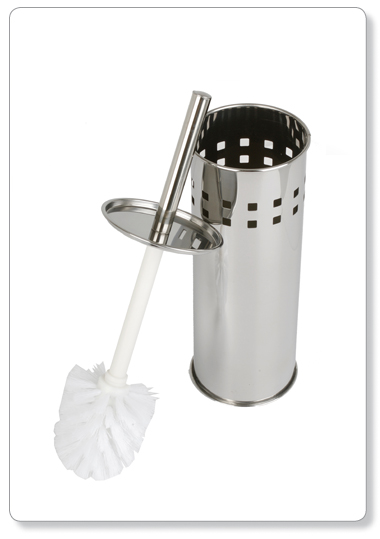 [E16-05] Brosse WC + Support: Inox Satiné