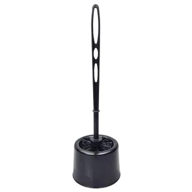 [E16-08] Brosse WC et Support noir - plastique