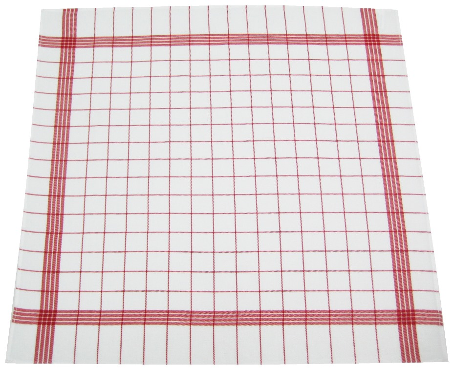 Essuie vaisselle FIRST- cuisine en coton,carré rouge - 60x66cm