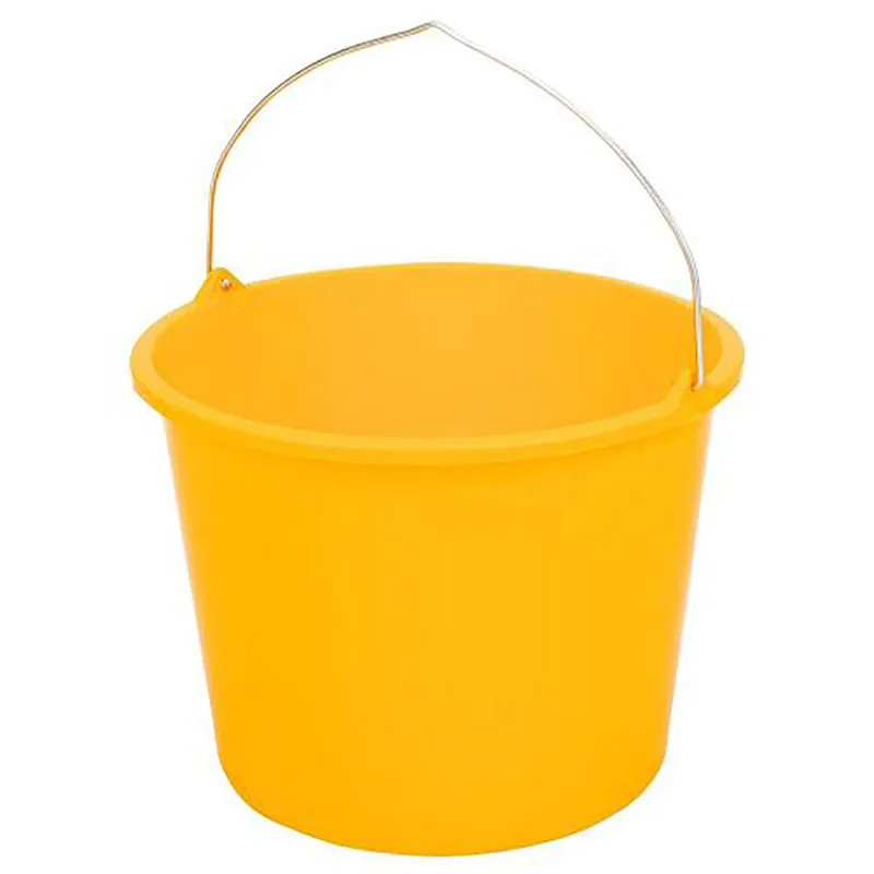 [E19-07J] Seau renforcé jaune avec une anse en métal - 12lit