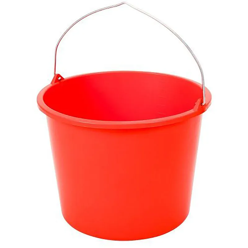 [E19-07R] Seau renforcé rouge avec une anse en métal - 12lit