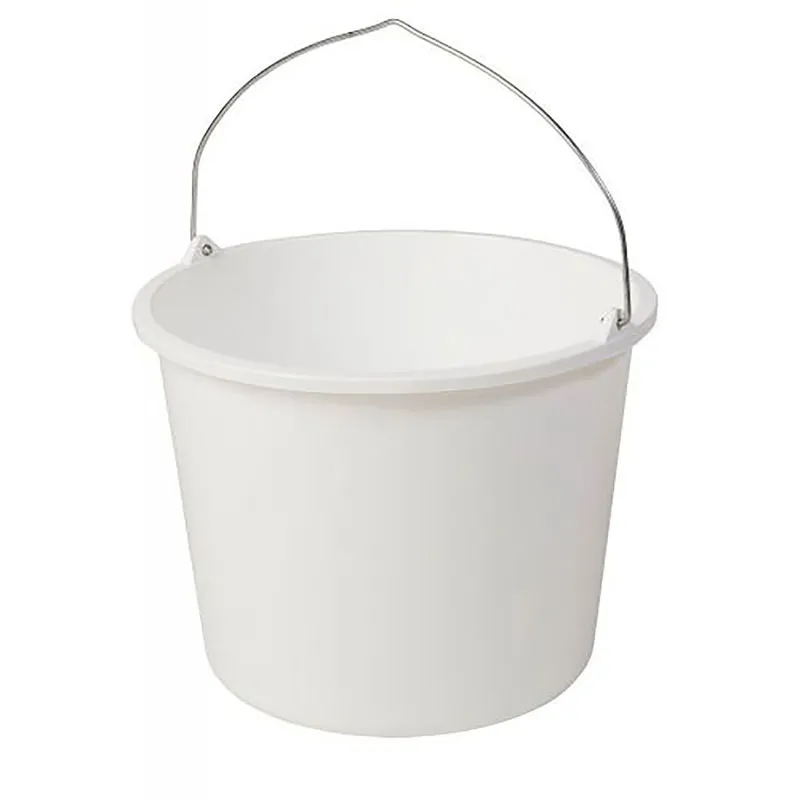 [E19-07W] Seau renforcé blanc avec une anse en métal - 12lit