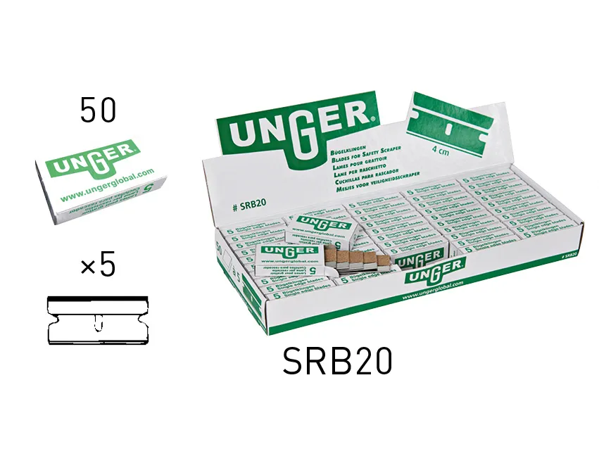 [L09-03] UNGER - lame de rechange 4cm - (5x50pcs) 250pcs