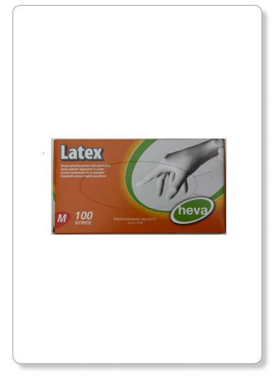 [P01-03] Gants en LATEX blanc - légèrement poudré - 100pcs - L