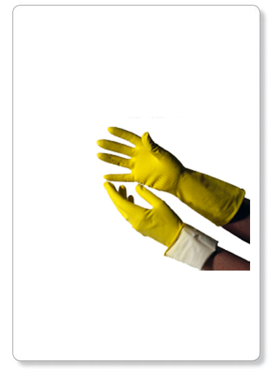 [P03-01] Gants MENAGE jaune en latex - intérieur en coton - S