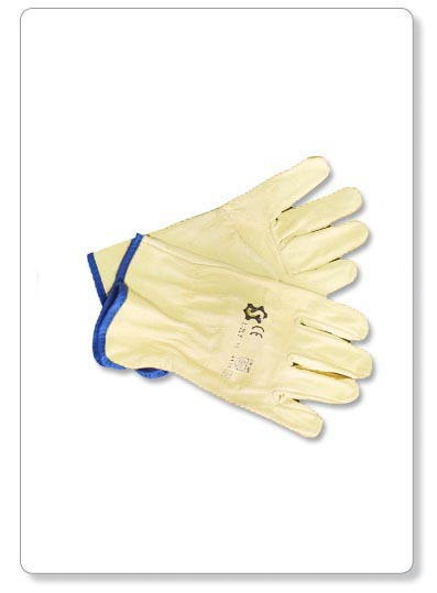 [P07-01] Gants de monteur tout cuir - blanc - XL