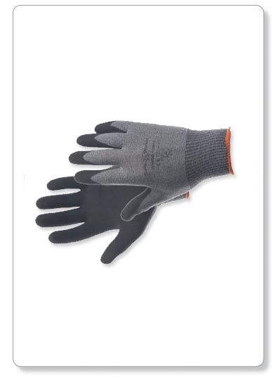 [P07-10] Gants de manutention fin en polyester gris/noir - EN388 - L