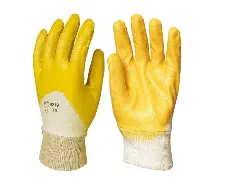 [P07-42] Gants nitrile/coton aéré jaune - L