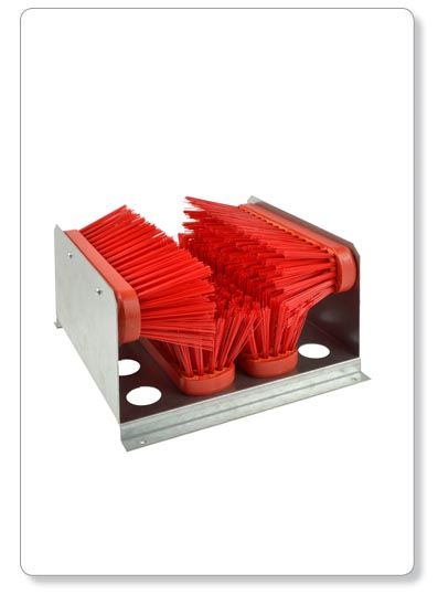 [P32-11] Décrottoir chaussures - ppn complet - 4 brosses rouges