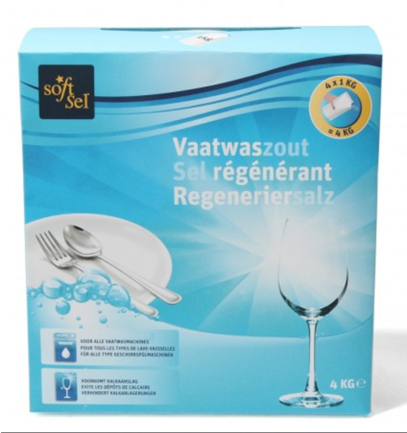 SOFTSEL - sel regénérant pour lave-vaisselle - 4x1kg