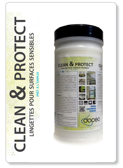 [PJINT02-21] CLEAN & PROTECT - lingettes p. surfaces sensibles  - pot de 80pcs