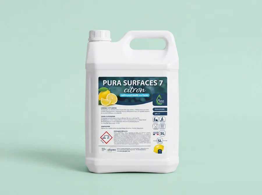 PURA SURFACES 7- nettoyant tous types de surfaces - 5lit  - CITRON